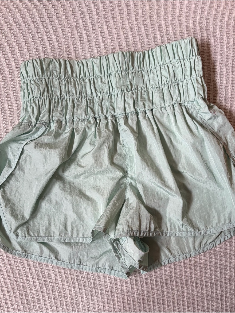 FP Movement by Free People Mint Green Smocked Waist Athletic Shorts